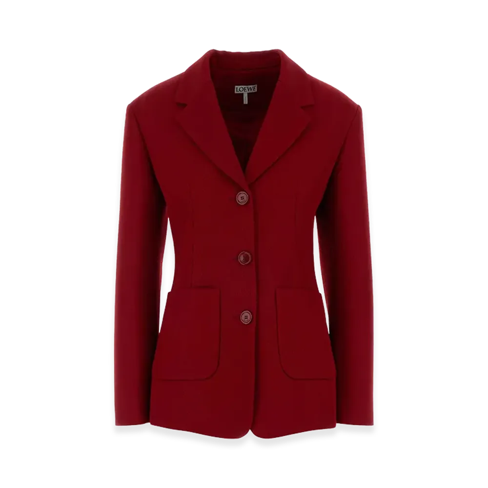 LOEWE Women's Wool Blend Blazer "Red"