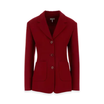 LOEWE Women's Wool Blend Blazer "Red"