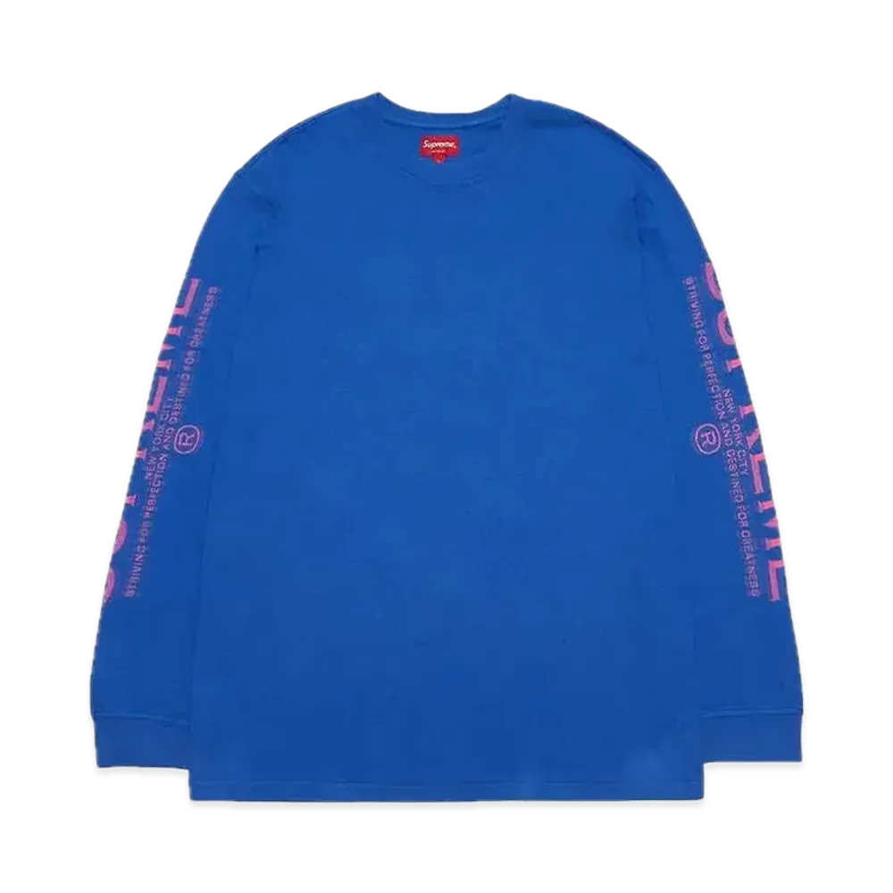 シュプリーム インターシア スリーブ L/S トップ "ブルー"