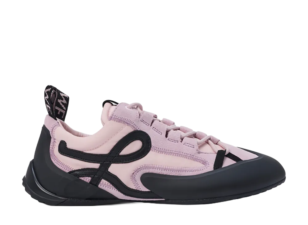 LOEWE Women's Grip Sneaker in Nylon Suede and TPU "Pink/Black"