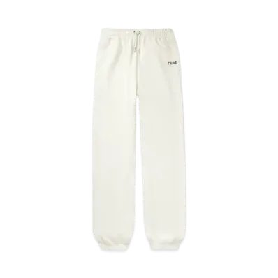 CELINE Embroidered Track Pants / Cotton Fleece "Off White/Black"