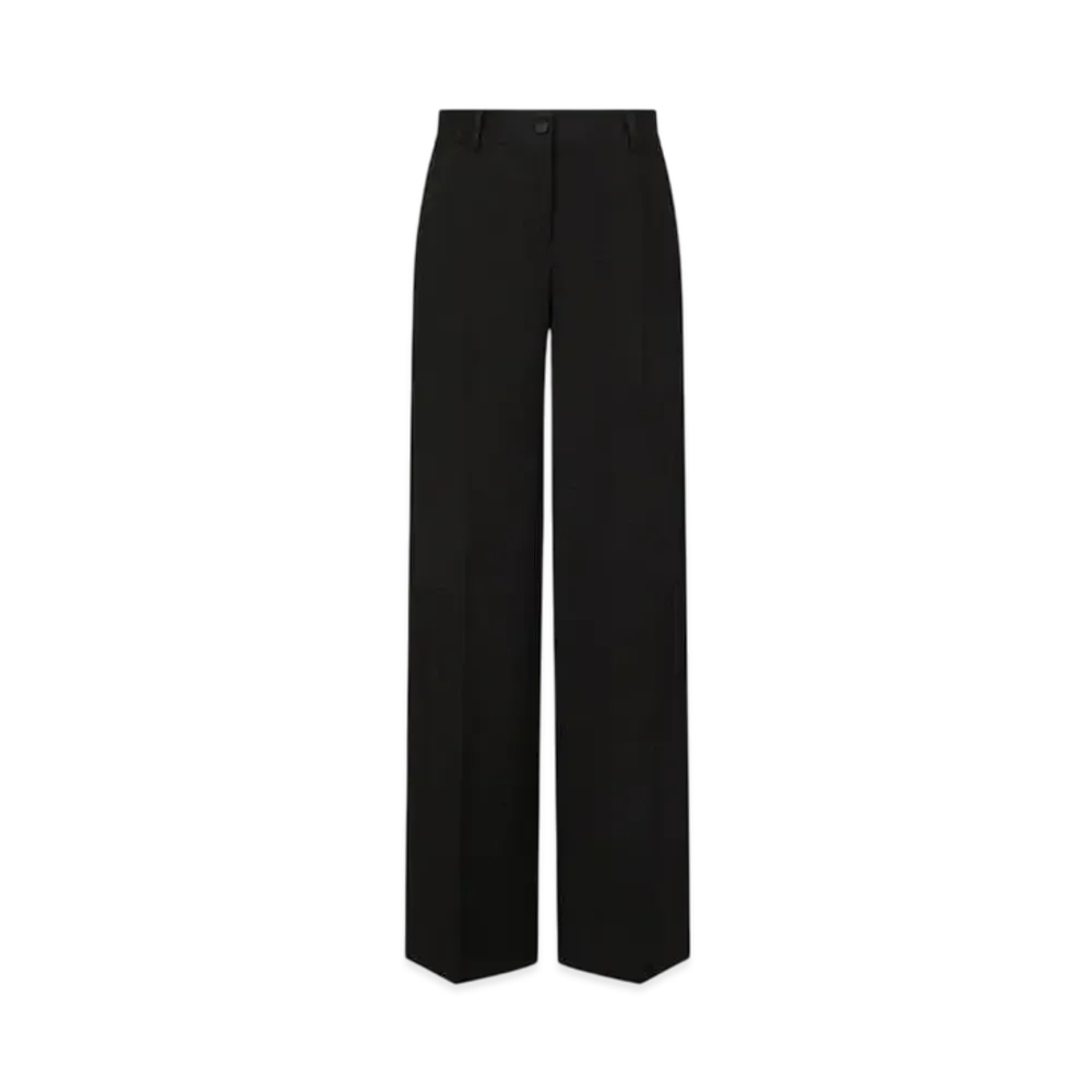 DOLCE&GABBANA Flared Wool Gabardine Pants "Black"