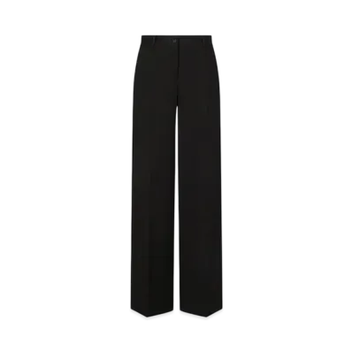 DOLCE&GABBANA Flared Wool Gabardine Pants "Black"