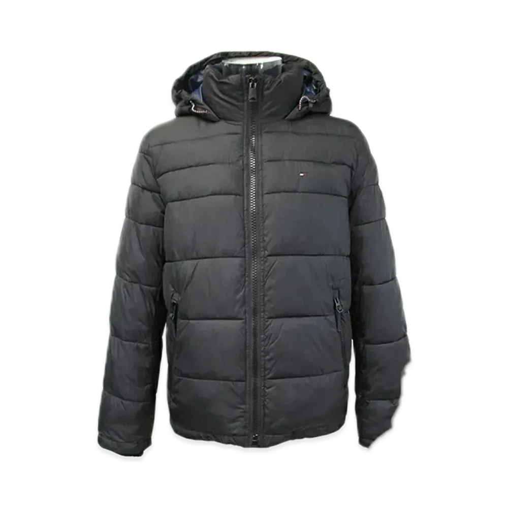 TOMMY HILFIGER Nylon Hooded Puff Blouson "Black"