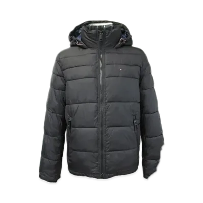TOMMY HILFIGER Nylon Hooded Puff Blouson "Black"