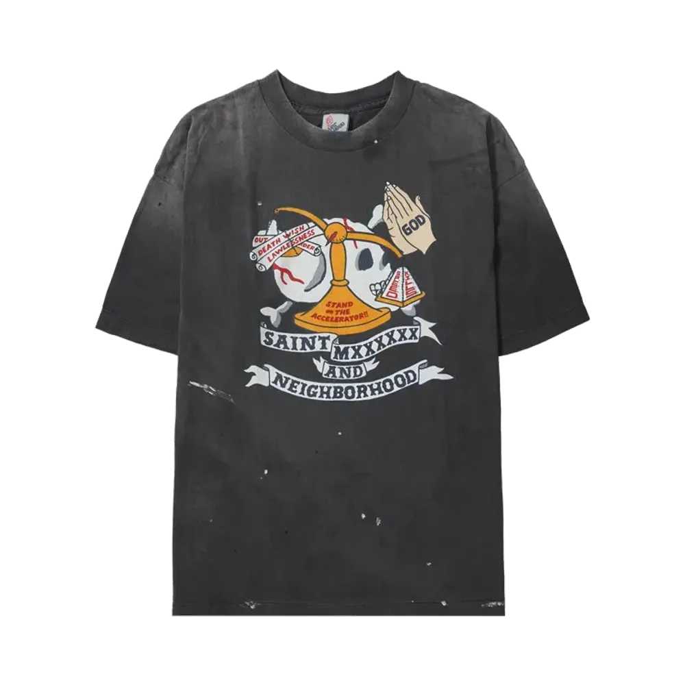 SAINT Mxxxxxx x NEIGHBORHOOD SS Tee STHD.PRAY "Black" SM-HR8-0000-C68 / 25119SMN-CSM01S