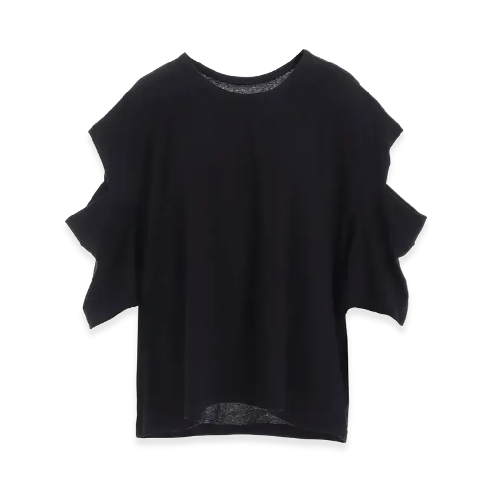 Yohji Yamamoto STF Cotton Single Jersey O Shoulder Short Slv T "Black"