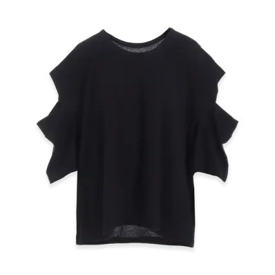 Yohji Yamamoto STF Cotton Single Jersey O Shoulder Short Slv T "Black"