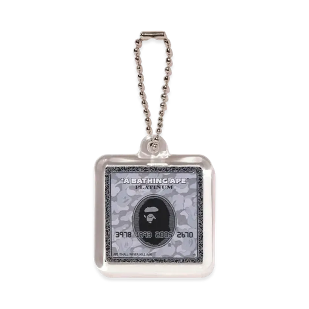 A BATHING APE Bape Card Keychain Bapec "Silver"