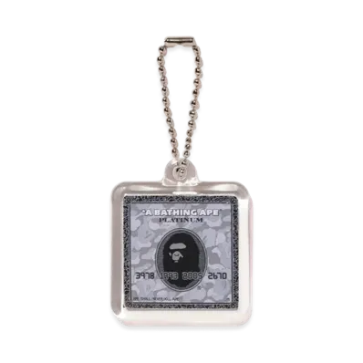 A BATHING APE Bape Card Keychain Bapec "Silver"