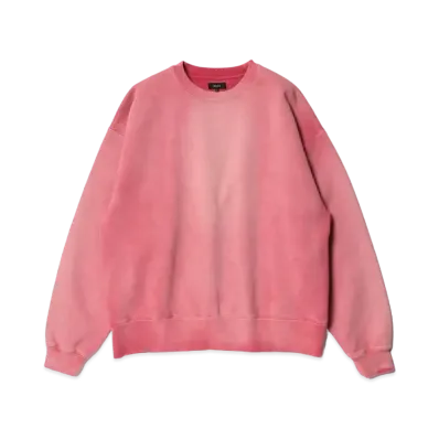BEAMS Fade Sweat Crew Neck "Red"