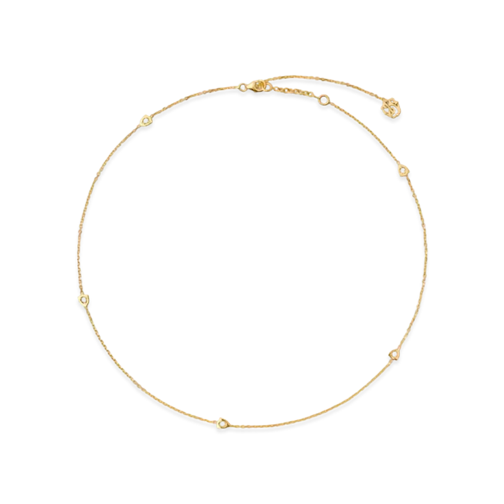 Burberry Shield Chain Necklace "Gold/Clear"