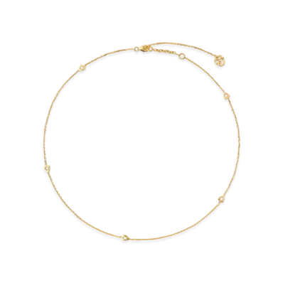 Burberry Shield Chain Necklace "Gold/Clear"