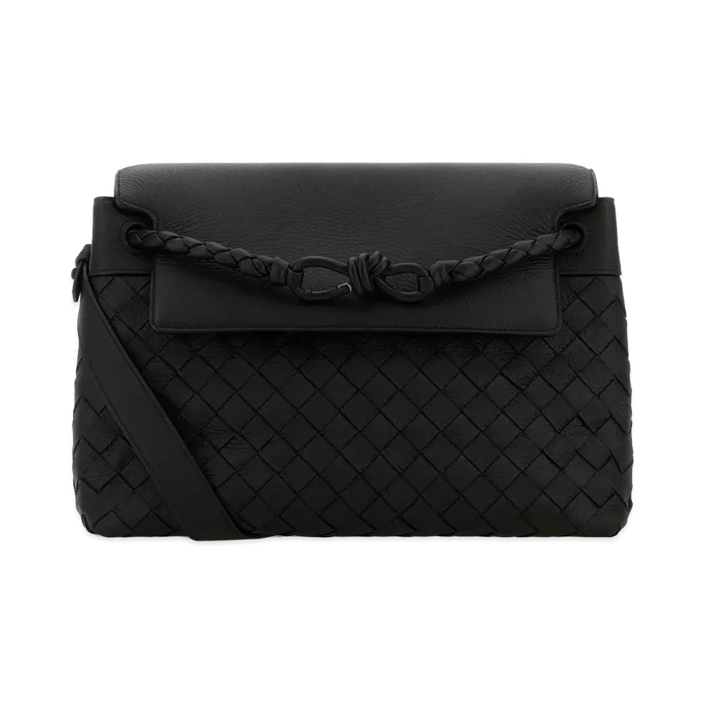 Bottega Veneta Leather Small Andiamo Crossbody Bag "Black"