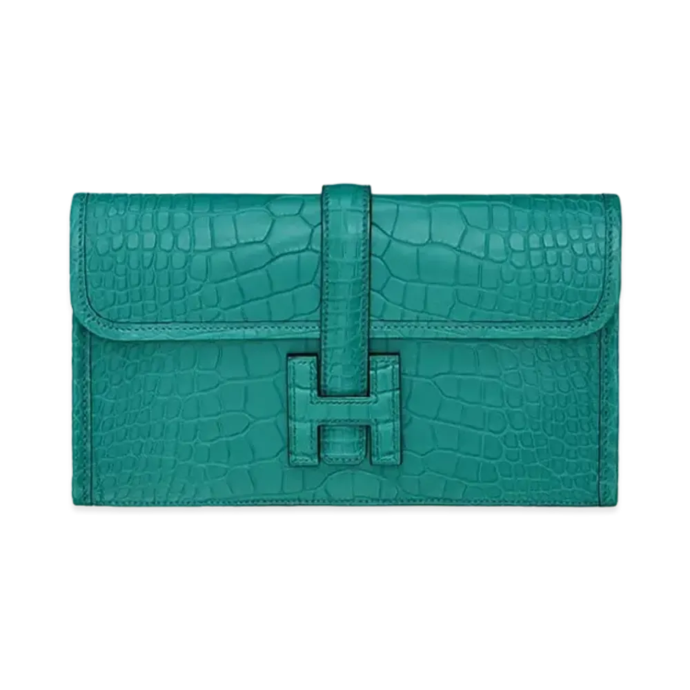 Hermes Jige Duo Wallet "Blue Paon"