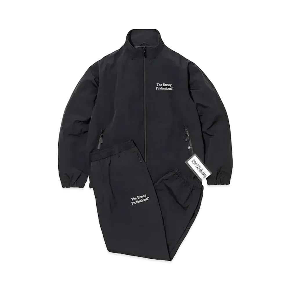 ENNOY 23AW Stylistshibutsu Nylon Track Suit Set Up Black × White AW23BRENJK02LP / AW23BRENPT04LP