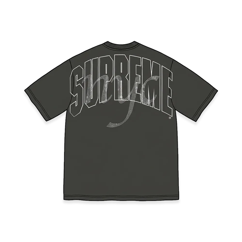 Supreme Rhinestone Script S/S Top "Black"