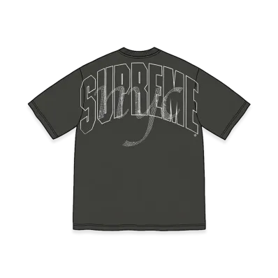 Supreme Rhinestone Script S/S Top "Black"