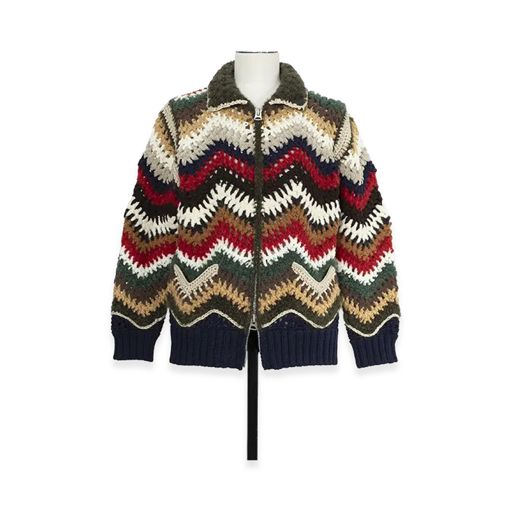 sacai Mix Crochet Knit Blouson "Multi"