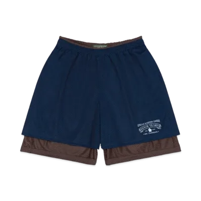 DENIM TEARS ADG Double Layer Mesh Shorts "Navy/Brown"