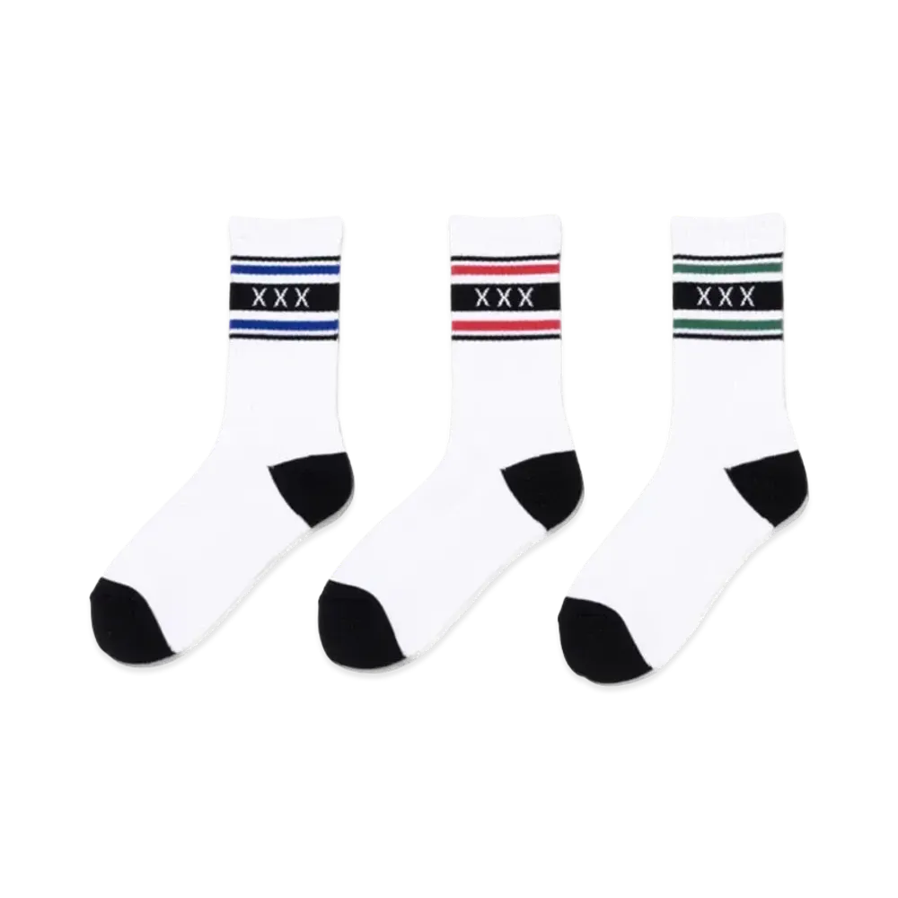 GOD SELECTION XXX Socks (3Piece 1Pack) GX-A24-SO-04 "Blue/Red/Green"