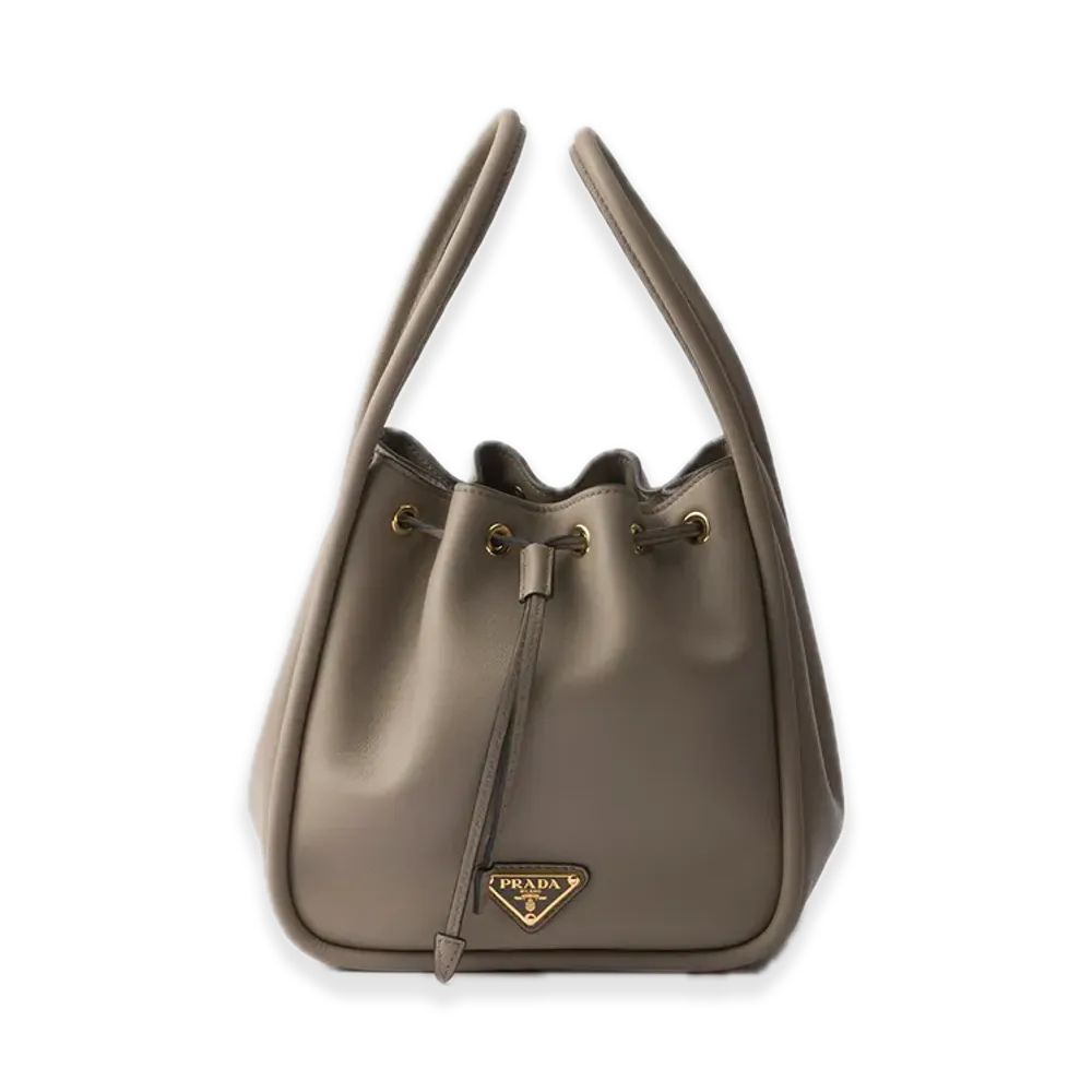 PRADA Darling Leather Mini Bucket Bag "Clay"