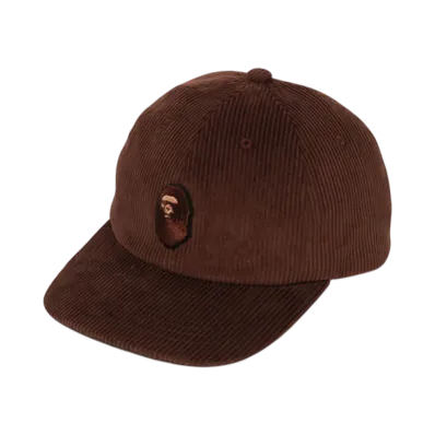 A BATHING APE Ape Head Corduroy Cap "Brown"