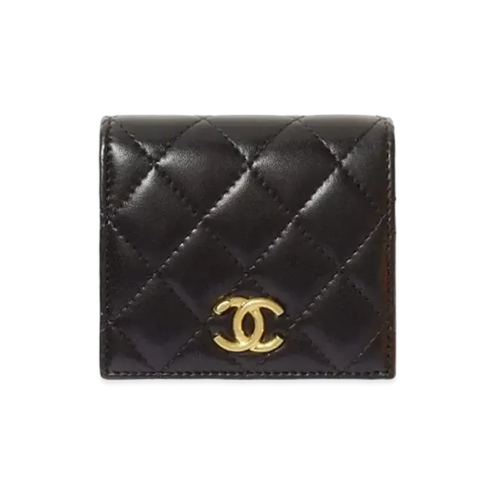 CHANEL Flap Wallet Lamb Skin "Black"