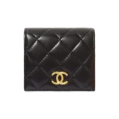 CHANEL Flap Wallet Lamb Skin "Black"