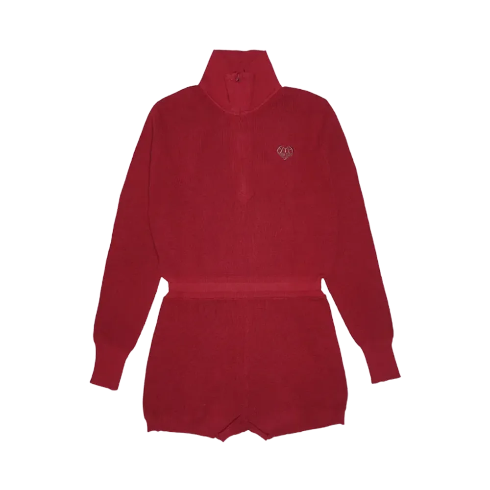HTH knit romper op "RED"