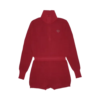 HTH knit romper op "RED"
