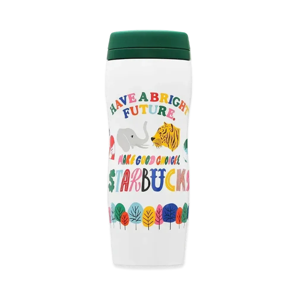 STARBUCKS Carved Recycled Stainless Steel Bottle 355ml "White"