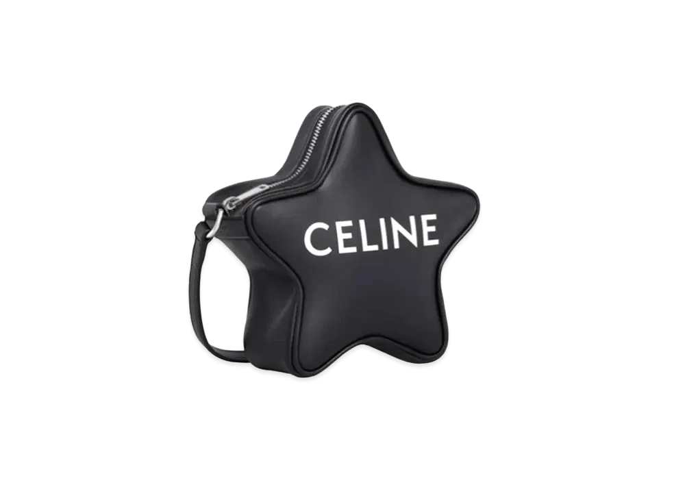 CELINE Small Etoile In Smooth Calfskin With Celine Print "Black"