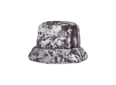 PRADA Print Re Nylon Bucket Hat "Light Gray"