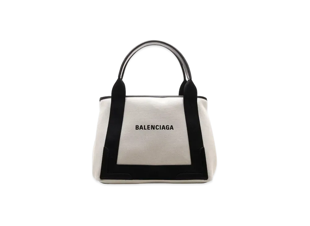BALENCIAGA Navy Small Cabas "Beige"