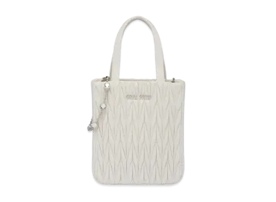 MIU MIU Materassenapa Leather Handbag "White"