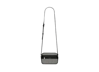 SAINT LAURENT Camp Small Camera Bag In Canvas And Lambskin "Gray"
