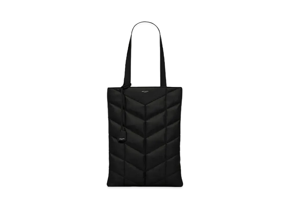 Saint Laurent Puffer Tote Bag In Smooth Lambskin "Black"