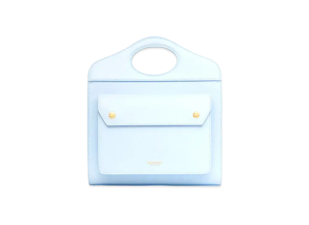 Burberry Mini Leather Pocket Bag "Pale Blue"
