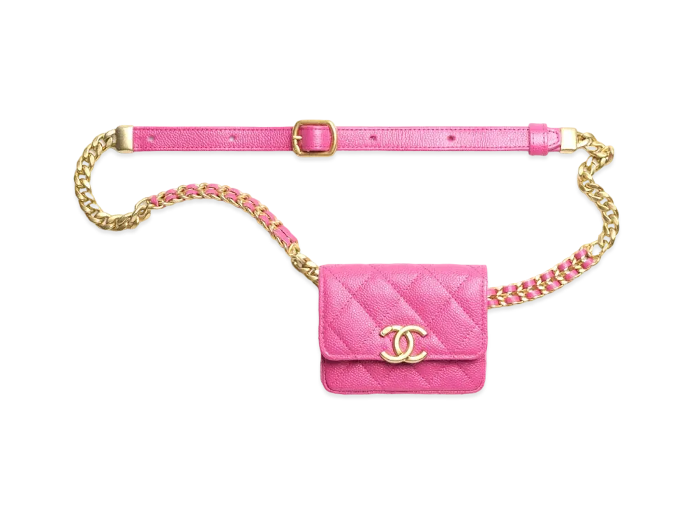 CHANEL Belt Bag Grain Shiny Calfskin "Pink"
