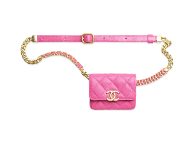 CHANEL Belt Bag Grain Shiny Calfskin "Pink"