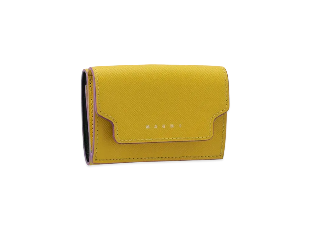 Marni Yellow Tri-Fold Saffiano Wallet "Light Tapaz"