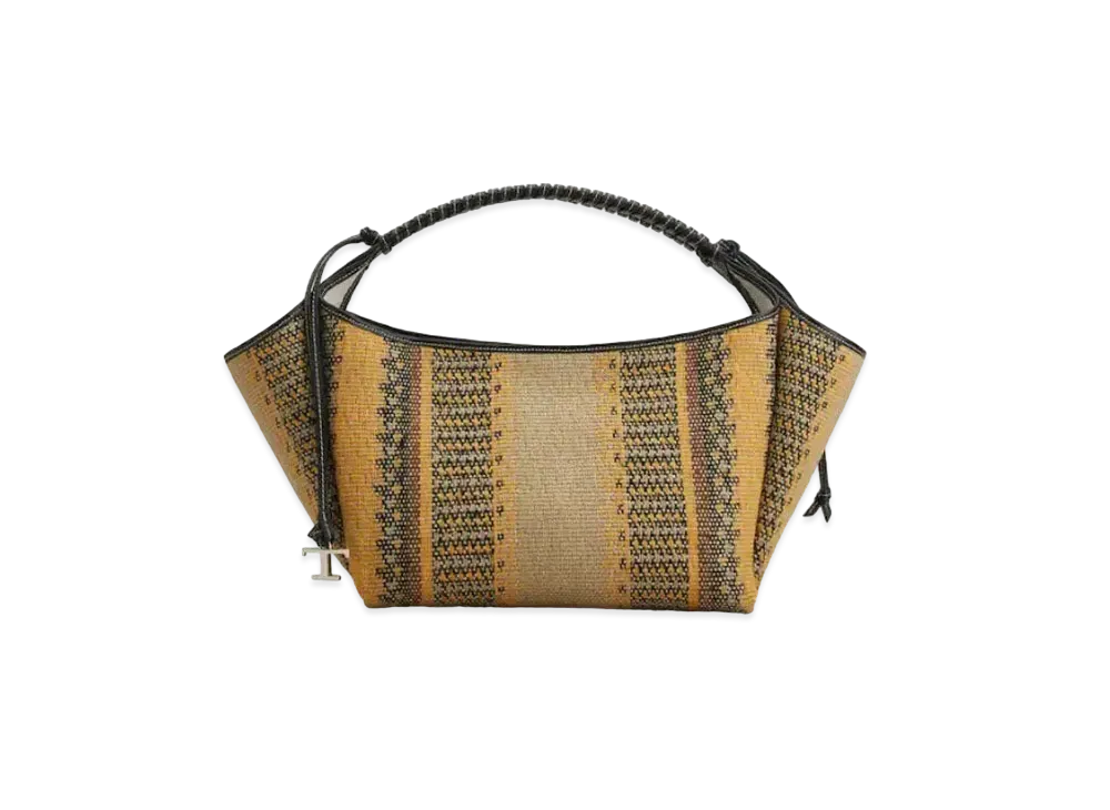 TOD'S Fabric & Leather Shoulder Bag Mini "Black/Yellow/Brown"