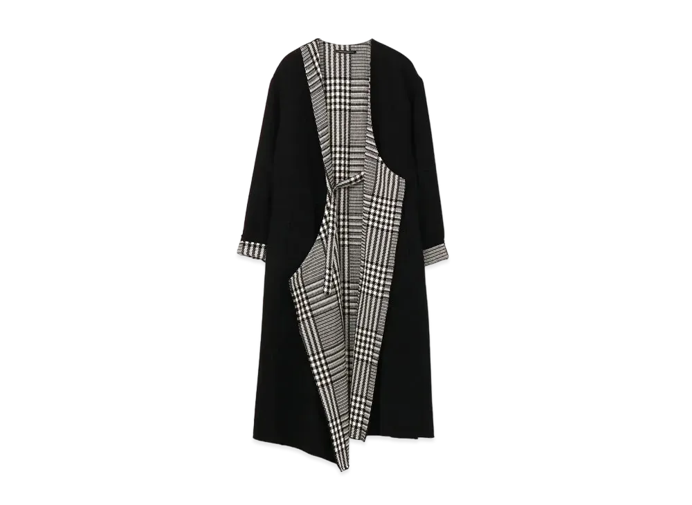 Yohji Yamamoto Y's NO COLLAR ASYMME COAT "Black"