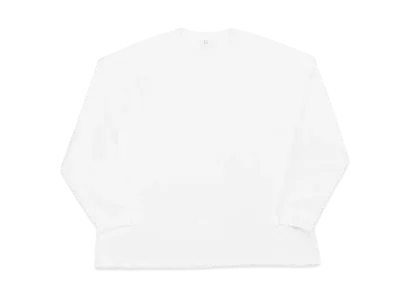 Yohji Yamamoto Y's -ONLINE EXCLUSIVE- Y's LOGO LONG SLEEVE T- SHIRT (WIDE) "White"