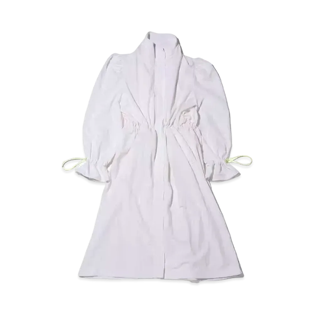 atmos pink Puff-Sleeve Neon Zip Coat "White"