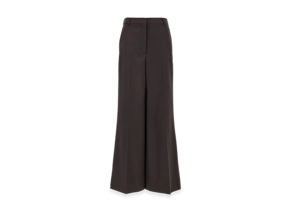 STELLA McCARTNEY Women's Flannel Wide-Leg Pant "Brown/Chocolate"