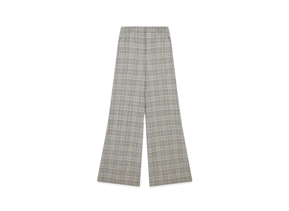 STELLA McCARTNEY High-Rise Wide-Leg Wool Pants "Gray/Blue"