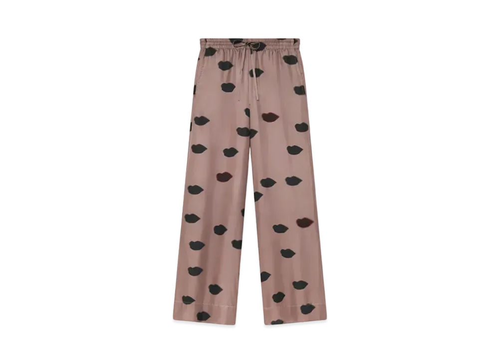 STELLA McCARTNEY Oversized Lips Print Pants "Ashy Mauve"