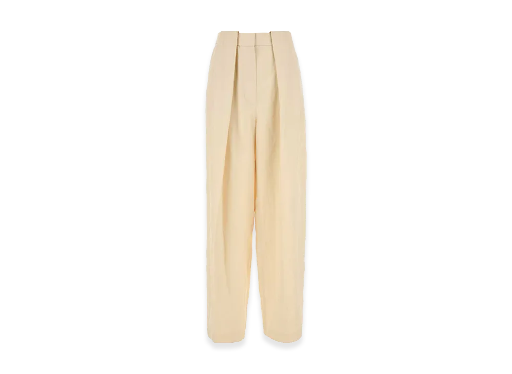 STELLA McCARTNEY Women's Viscose Blend Wide-Leg Pant "Yellow/Cream"